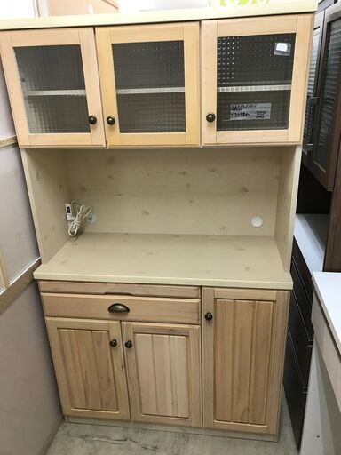 価格見直しました！松尾木工 キッチンボード  レンジボード ナチュラル フルスライドレール 食器棚 レンジ台 幅104m おしゃれ シンプル 北欧 女性が使いやすい高さ 収納キッチン クリーニング済 堺市 石津【ジャングルジャングルサカイ石津店】