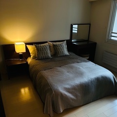 ベッド＆ドレッサー＆サイドテーブル ホテル仕様 高級家具 K03002