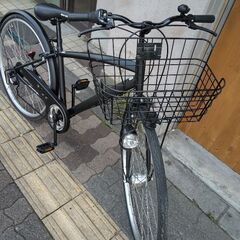 美品☆maruishi[マルイシ]27吋 シティーサイクル 外装6段/LEDオート/ブラック