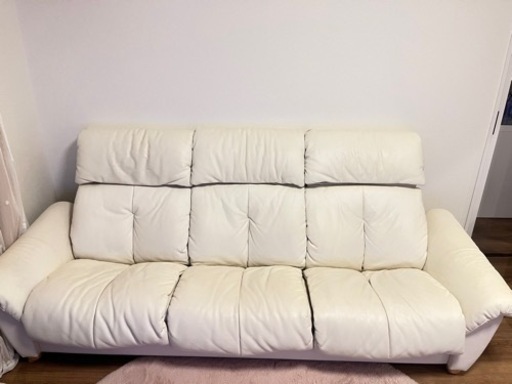 家具 本革ソファ　3人掛け 日本製 リクライニングソファ　美品