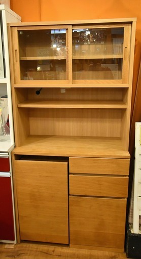 ●近郊格安配送(^^♪●無印　オーク材　カップボード　中古品●相模原　横浜　神奈川●無印良品　MUJI　キッチンボード　食器棚●
