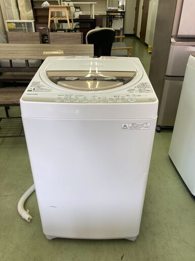 【リサイクルショップ　ピカソ　小松原】★分解洗浄済み★ 東芝 TOSHIBA 6.0kg 全自動洗濯機 2015年製 AW-6G2★3217★