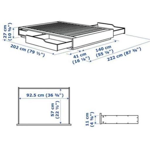 5100円 ☆イケア IKEA MANDAL マンダール ベッドフレーム ダブル