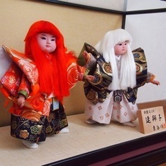 五月人形 歌舞伎人形 連獅子 ガラスケース入り 25年前購入品