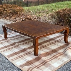 ◎お値下げしました‼️ 【断捨離中】 早い者勝ち‼️ 逸品 黄花梨 カリン材 天然木 一枚板 無垢材 座卓 中国美術唐木高級銘木ブビンガ座敷テーブルローテーブルちゃぶ台 