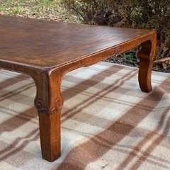 ◎お値下げしました‼️ 【断捨離中】 早い者勝ち‼️ 逸品 黄花梨 カリン材 天然木 一枚板 無垢材 座卓 中国美術唐木高級銘木ブビンガ座敷テーブルローテーブルちゃぶ台 