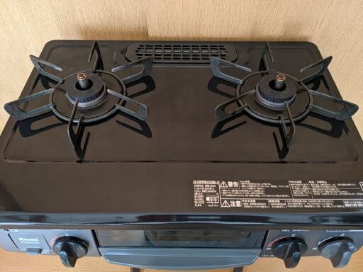 格安ガスコンロRTE564BKLガステーブルRT34NJH/19年製/左強火/プロパンLPガス/2口コンロ/リンナイ