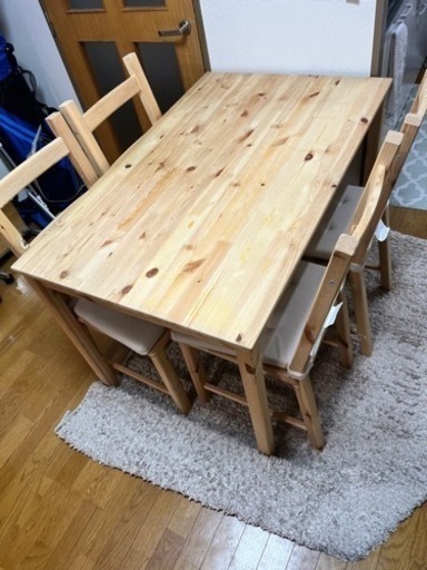 【美品】【完成品】IKEA ダイニングテーブル&チェア4脚 インゴ　イーヴァル 超美品】【完成品】IKEA ダイニングテーブル&チェア4脚 インゴ イーヴァル