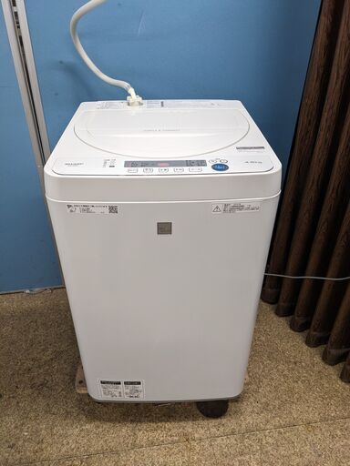 SHARP 全自動電気洗濯機 4.5kg 2020年製 ES-G4E7-KW 槽洗浄 ほぐし運転