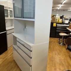 N579☆松田家具製☆2枚扉☆レンジボード☆食器棚☆幅