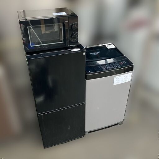 【販売終了3.7】ブラック家電 高年式 一人暮らし家電セット！配送設置無料★