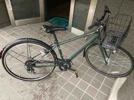 直接引き取り限定】カゴ付きクロスバイク自転車27インチ6段変速