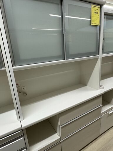 ジモティ来店特価!!　食器棚　松田家具　ホワイト　　J-0328