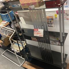 ☆中古￥1,000！4段ガラス製ラック　家具　収納家具　幅80㎝...