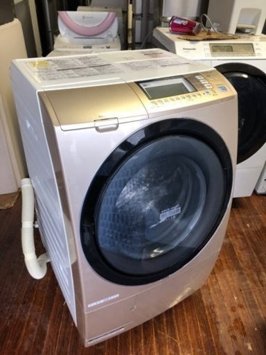 福岡市内配送設置無料　日立 HITACHI BD-S7400L-N [ななめ型ドラム式洗濯乾燥機（9kg） 左開き・シャンパン ヒートリサイクル・風アイロン・ビッグドラムスリム]