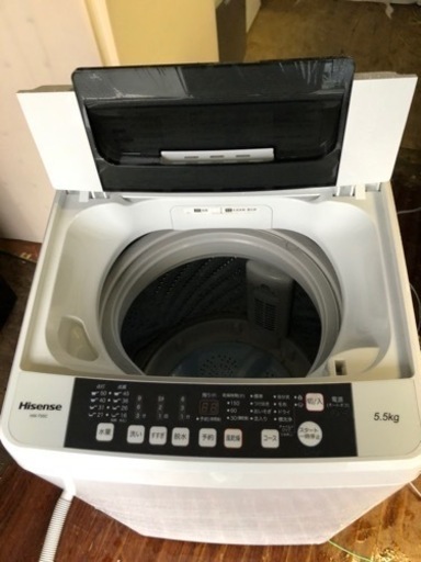 福岡市内配送設置無料　ハイセンス 全自動 洗濯機 5.5kg HW-T55C 本体幅50cm 最短10分洗濯 ふたり暮らし ホワイト/ホワイト