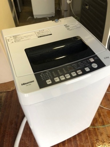 福岡市内配送設置無料　ハイセンス 全自動 洗濯機 5.5kg HW-T55C 本体幅50cm 最短10分洗濯 ふたり暮らし ホワイト/ホワイト
