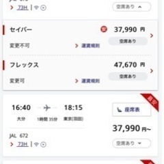 【ネット決済・配送可】大分→東京/羽田　3月16日片道ペアチケット