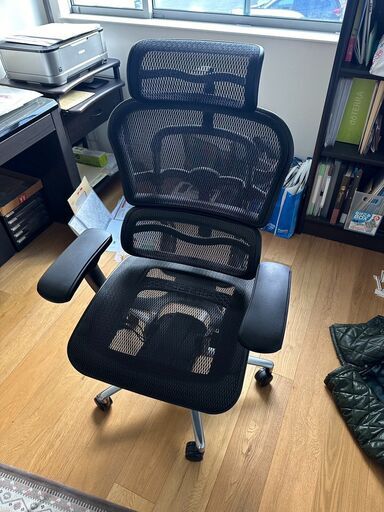 Ergohuman Basic/エルゴヒューマン ベーシック オフィスチェア メッシュ ヘッドレスト付き 黒/ブラック