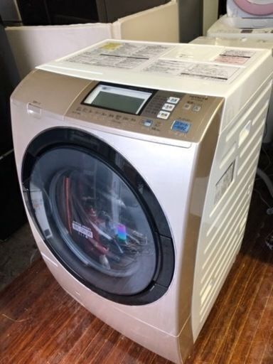 福岡市内配送設置無料　日立 HITACHI BD-S7400L-N [ななめ型ドラム式洗濯乾燥機（9kg） 左開き・シャンパン ヒートリサイクル・風アイロン・ビッグドラムスリム]