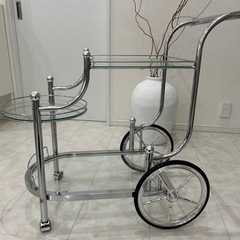 バーカート　キッチンワゴン　シルバー　ビンテージ バーカート キッチンワゴン シルバー ビンテージ
