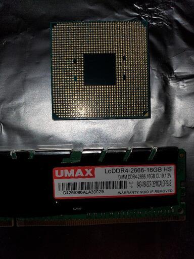 Ryzen5 2400g(付属品無)　DDR4 16GB一枚(2666)
