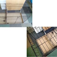 幅115㎝ ペットケージ  トイレのしつけが出来る 2サークル ゲージ スライドドア  2way 屋根あり 札幌 北20条店　