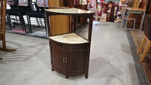 オールドカリモク｜カリモク家具｜鋲打ち｜電話台｜コーナーラック
