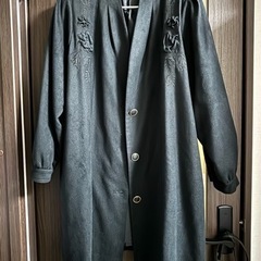 日本製 ロングコート ベロア調