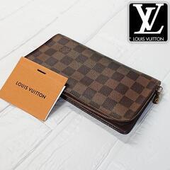 ルイヴィトン ダミエ柄 財布 ラウンドファスナー正規品