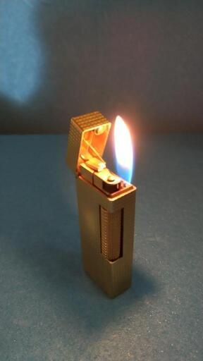 2S4☆Dunhill⁄ダンヒル☆ べっ甲調 ガスライター ローラー式 ゴールド