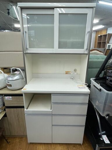 リサイクルショップどりーむ鹿大前店 №8783 食器棚　上下分割　セパレート　キレイな白♪　横幅すっきり♪