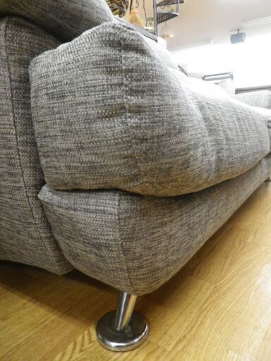美品！2人掛けソファ ワイドツーシーター 布製 グレー系 ファブリック  