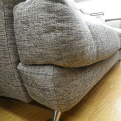 美品！2人掛けソファ ワイドツーシーター 布製 グレー系 ファブリック 幅約182cm クッション付き　西岡店