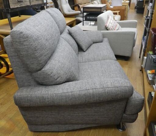 美品！2人掛けソファ ワイドツーシーター 布製 グレー系 ファブリック  