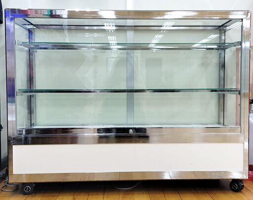 業務用ガラスショーケース　展示用　3段　背面ガラス
