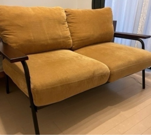 ソファー コーデュロイ マスタードイエロー カリモク イエロー