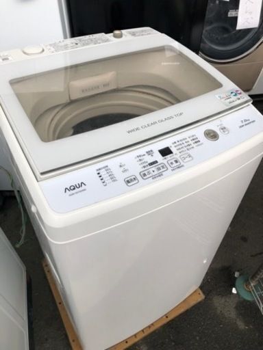 福岡市内配送設置無料　2019年式　AQUA アクア AQW-GV70H(W) [全自動洗濯機 簡易乾燥機能付 7.0kg]