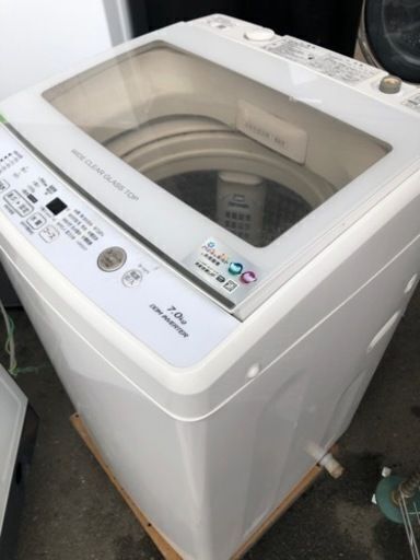 福岡市内配送設置無料　2019年式　AQUA アクア AQW-GV70H(W) [全自動洗濯機 簡易乾燥機能付 7.0kg]