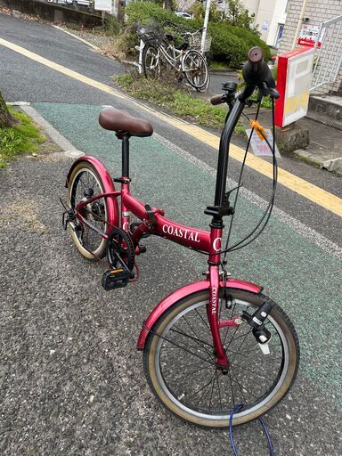 折りたたみ可能 No.1062 6段切替 20インチ LEDライト 赤 【リサイクル