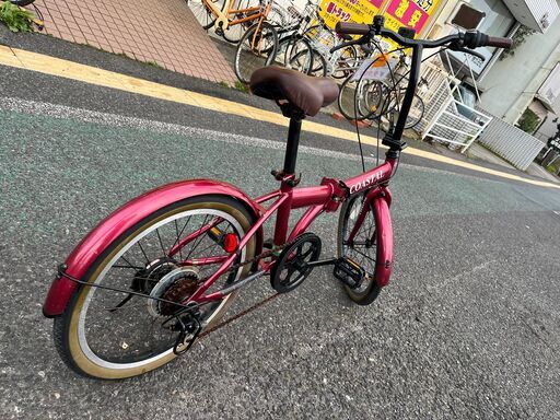 折りたたみ可能 No.1062 6段切替 20インチ LEDライト 赤 【リサイクル