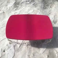【中古品】家具 ピンク折り畳みテーブル 座卓、ローテーブル