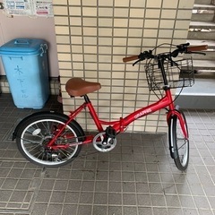 【美品】折りたたみ自転車　20インチ　大人用　6段ギア