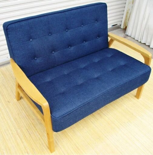 ニトリ　2人掛けソファ　布製　LUCCHI　ルッキ2KD　天然木脚　ファブリックソファ　シンプル　インテリア　ラブソファ　NITORI