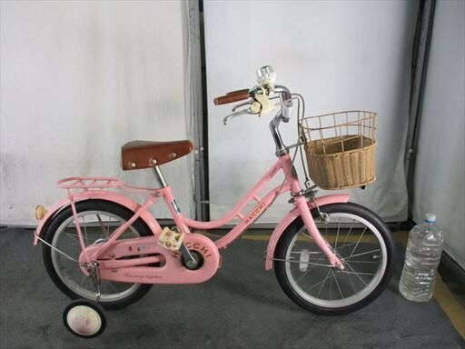 Ｄ367　★8000円★整備済み 中古子供自転車 ブリヂストン　ハッチ【16インチ 　ピンク】