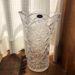 ガラス花瓶　ドレスデンクリスタルカットガラス