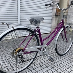 【27インチ自転車】外装6段変速　前後タイヤ、サドル、鍵新品❗️スペアキーあり　若林自転車　唐崎店　SALE中❗️