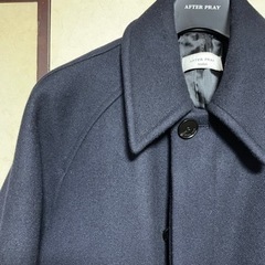 韓国ブランド「After Pray」 WOOL100%ツアーリストバルマカーンコート(ネイビー、Mサイズ)