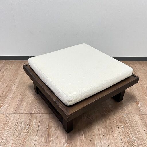 Karimoku カリモク 1人掛け スツール 折りたたみ脚 腰掛け 座椅子 ソファー 71.4×71.4×高さ35.6cm ダイニングチェア
