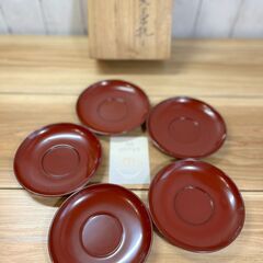 山田平安堂 漆器 丸茶托 5客 木製 茶道具 煎茶道具 茶たく